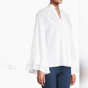Harshman Nagisa Popover Blouse White 2X NWT